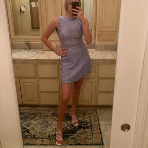 Short light blue lace dress